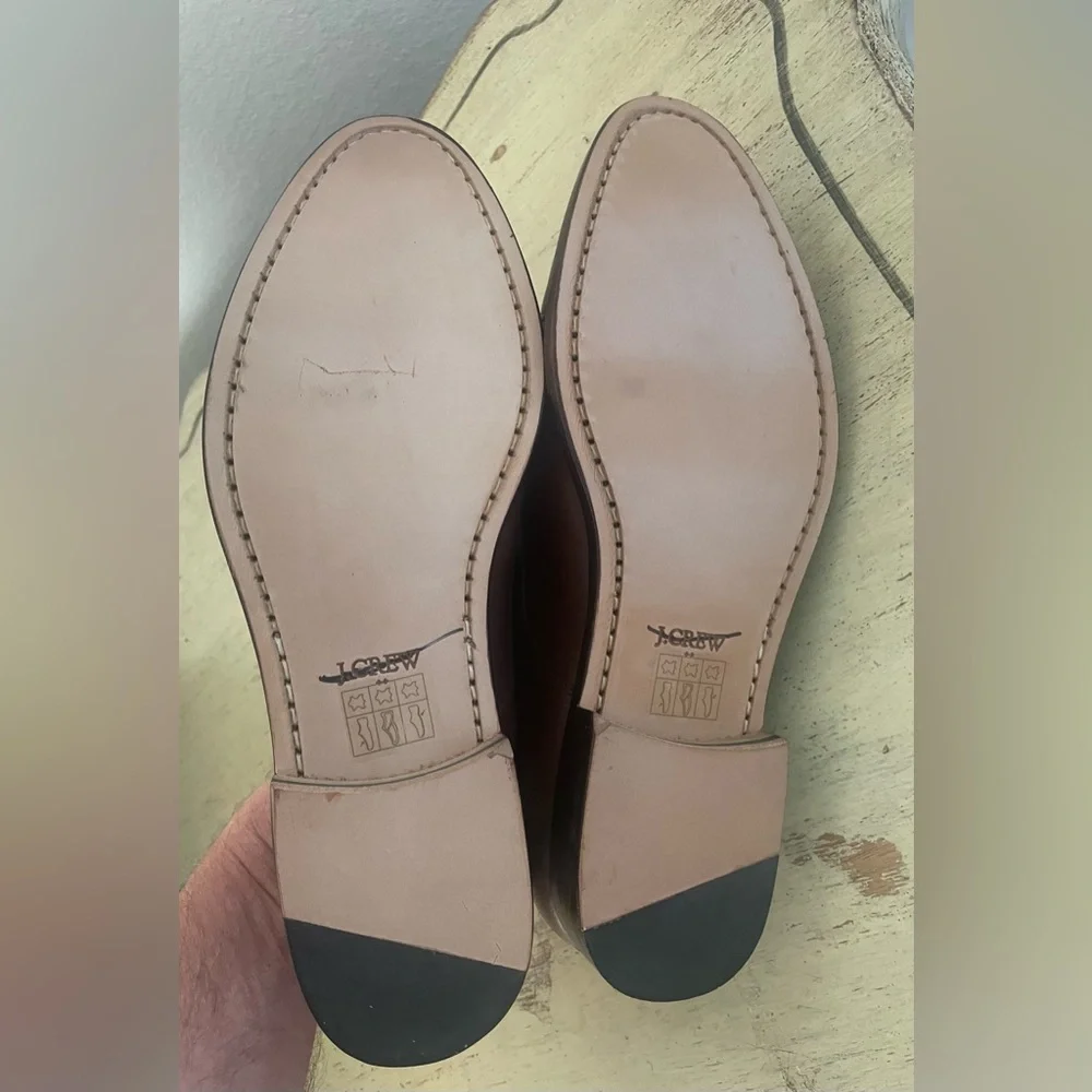 J. CREW‎ Leather cap-toe derby shoes in Brown Size 8.5 M NWOB $228 BS113